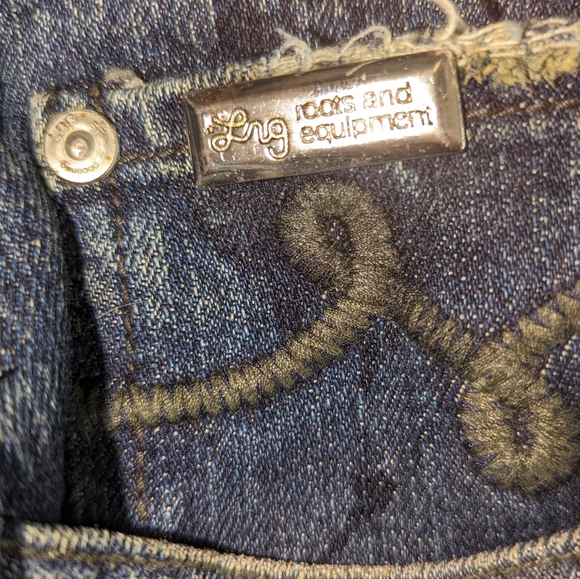 VINTAGE LRG × Streetwear Baggy Hip Hop LRG Embroidery Logo Jeans  Size:36x32 - Picture 13 of 16